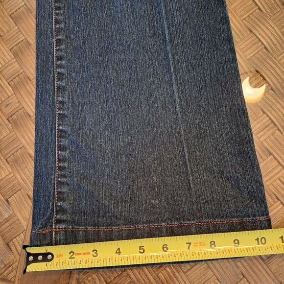 Faded Glory Stretch Flare Blue Jeans Plus Size 16 Dark Wash Denim Below Waist - Picture 9 of 12